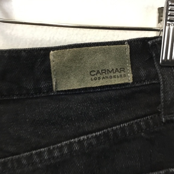 Carmar Black High Waisted Distressed Raw Hem Jean Shorts - Picture 7 of 10
